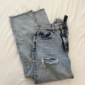 blue zara straight jeans